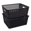Slide 2 Stack It Plastic Storage Tote Baskets 2 Pack Stackable Organizing Bins with Handles Maximize Storage Space Home