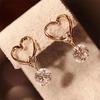 Women Ear Jewelry Heart Shaped Crystal Earrings Eardrop Stud Earring Gifts