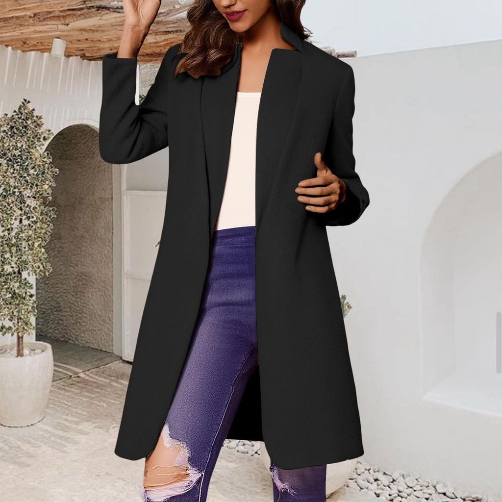 Модное женское пальто тренд больших размеров твидовый длинный пиджак костюм стильное и элегантное однотонное пальто