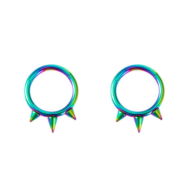 Хрящевая серьга с шипами, кольцо для перегородки, пирсинг ноздри, хирургическая сталь для носа