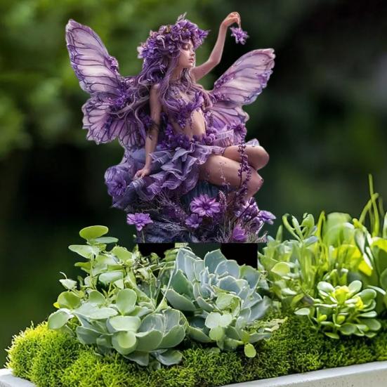 Садовый колышек серии Fantasy, устойчивый к погодным условиям, декоративный колышек Fairy, 2D, плоское акриловое украшение с колышком для декора двора на открытом воздухе