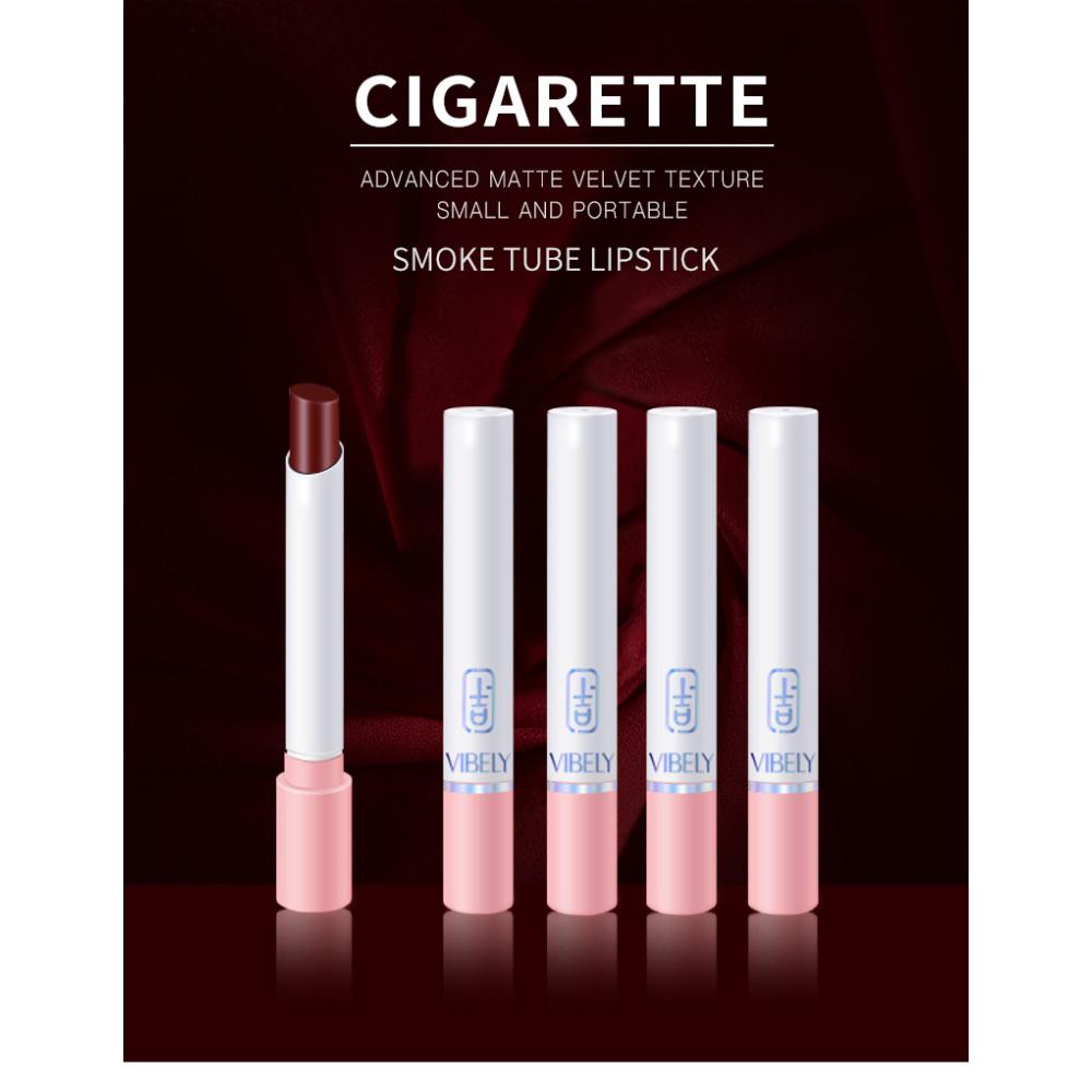 VIBELY Matte Non-Stick Lipstick Single Small Fine Lipstick Pink