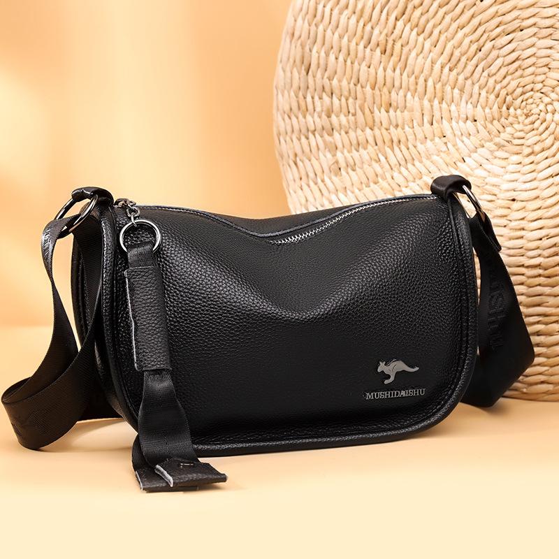 Leather Soft Leather Texture Dumpling Bag Simple Large Capacity Shoulder Crossbody Women'S Bag Small Square Bag Tide