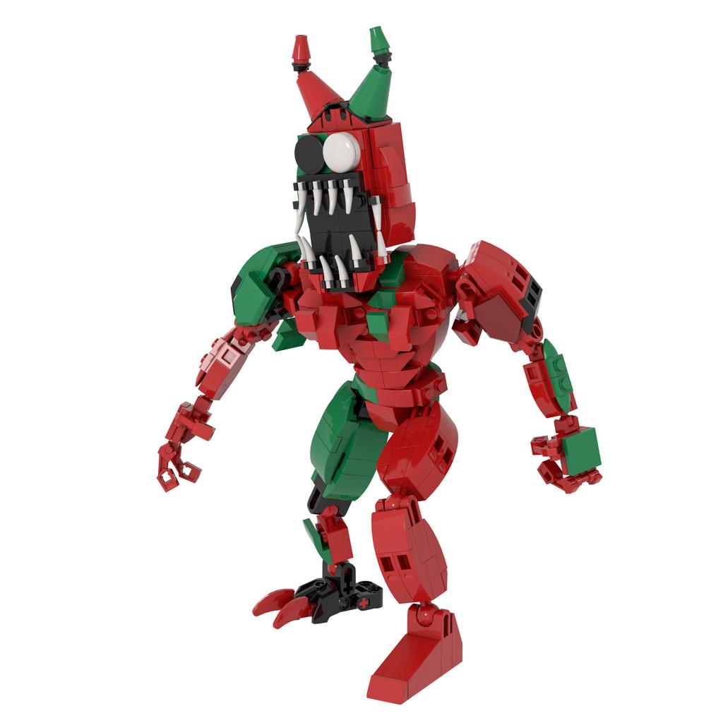 Green Monster Red Assembly Building Block Children Toy Model Desktop Ornament