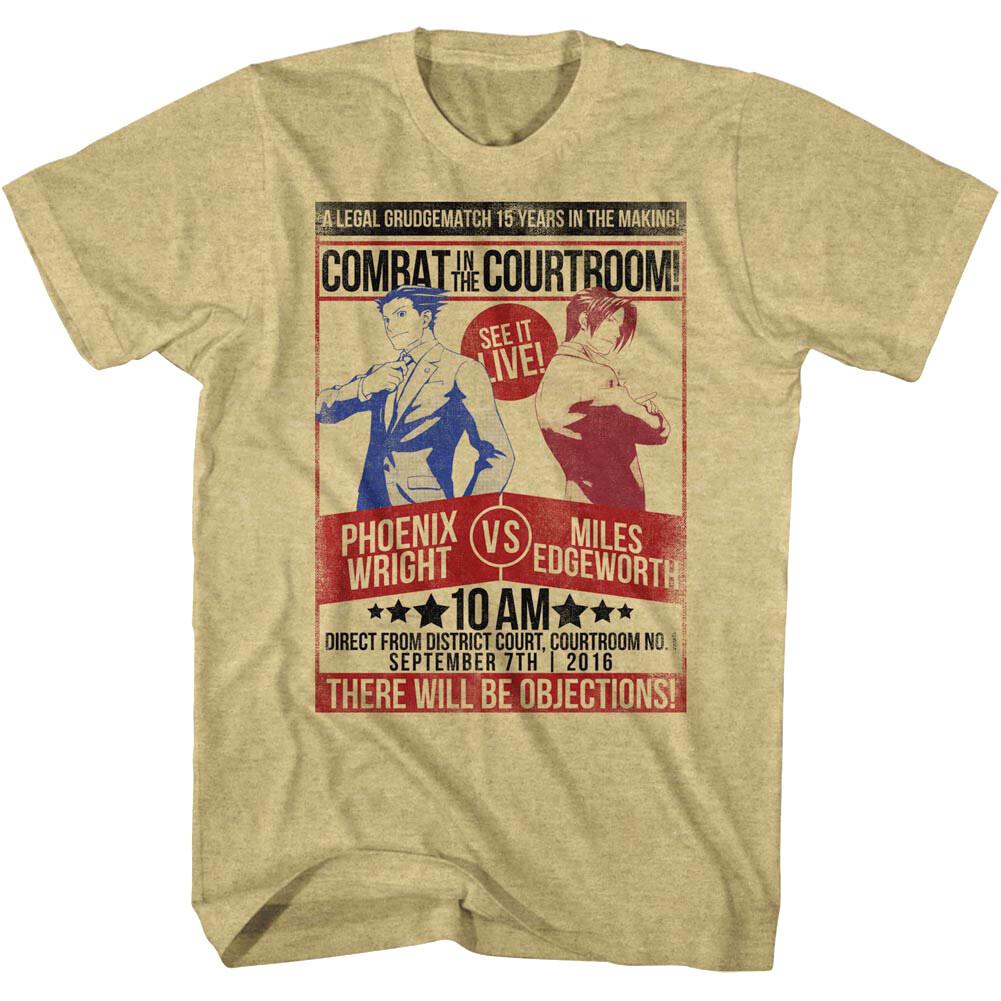 Ace Attorney Combat in the Courtroom Men T Shirt Phoenix Wright Edgeworth Game
