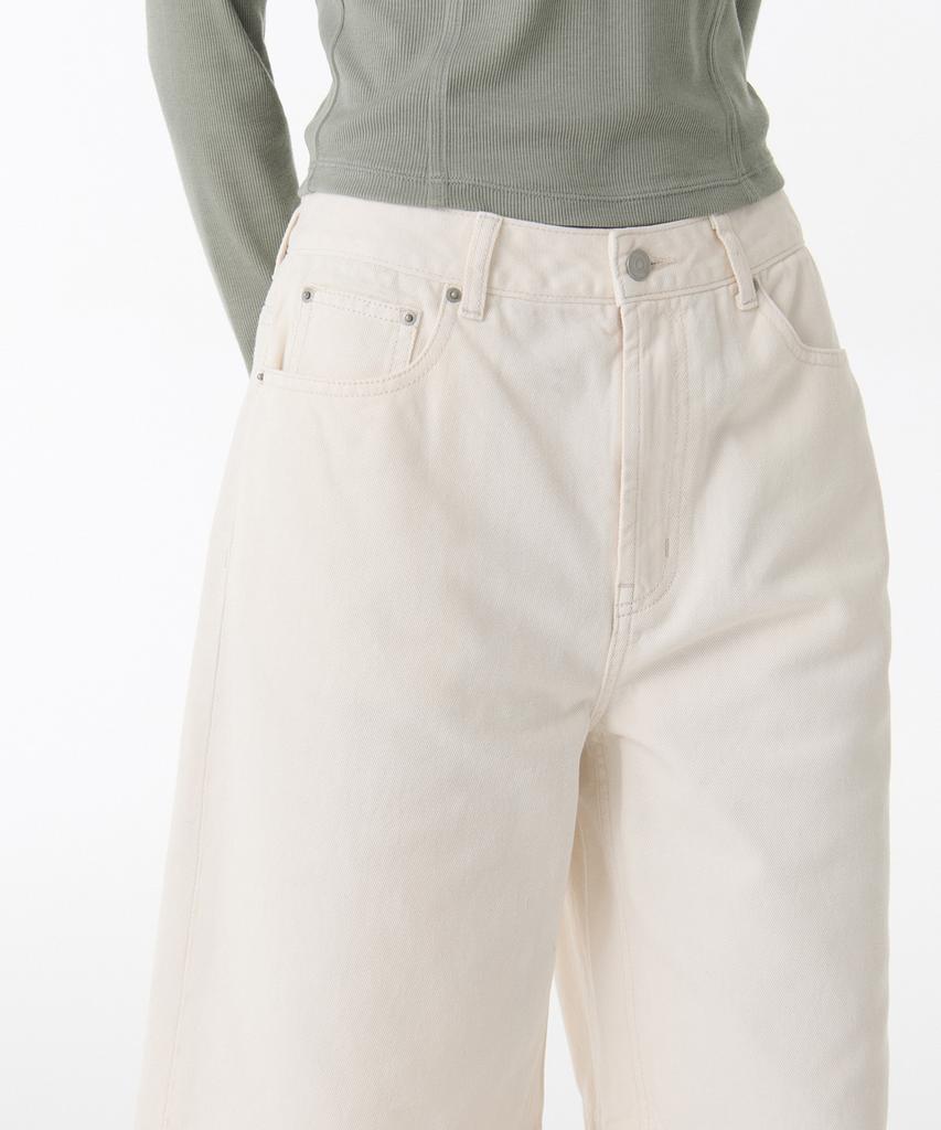 MUSINSA STANDARD WOMAN Женские широкие джинсовые шорты [Кремовый]