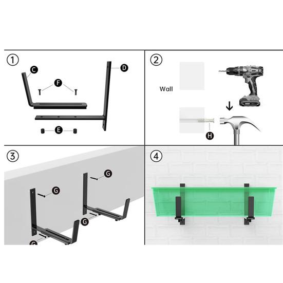Deck Railing Adjustable Planter Box Bracket Strong Load-bearing Rustproof Corrosion Resistant Universal Window Box Bracket Flower Box Holder