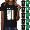 Women's T-shirt Casual Loose St. Patrick's Day Printed Crewneck Pullover Short-sleeved Top