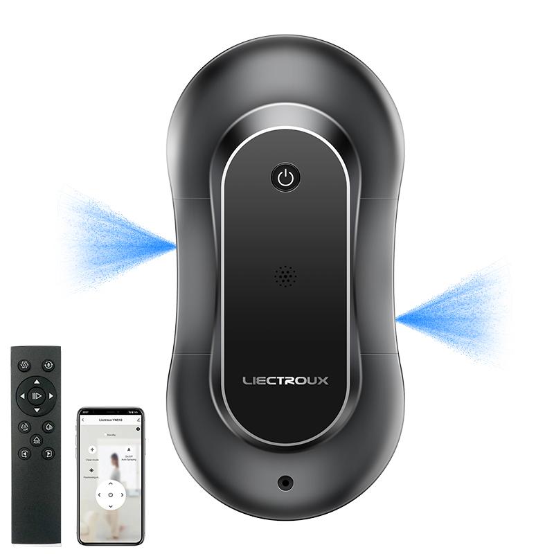 Робот для мытья окон Liectroux YW810, мощность всасывания 2800 Па, 25–30 минут работы от ИБП, защита от экстренных ситуаций, управление через приложение и пульт ДУ