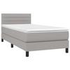 3140113 vidaXL Divan Bed with Mattress Light Grey 100x200cm Fabric