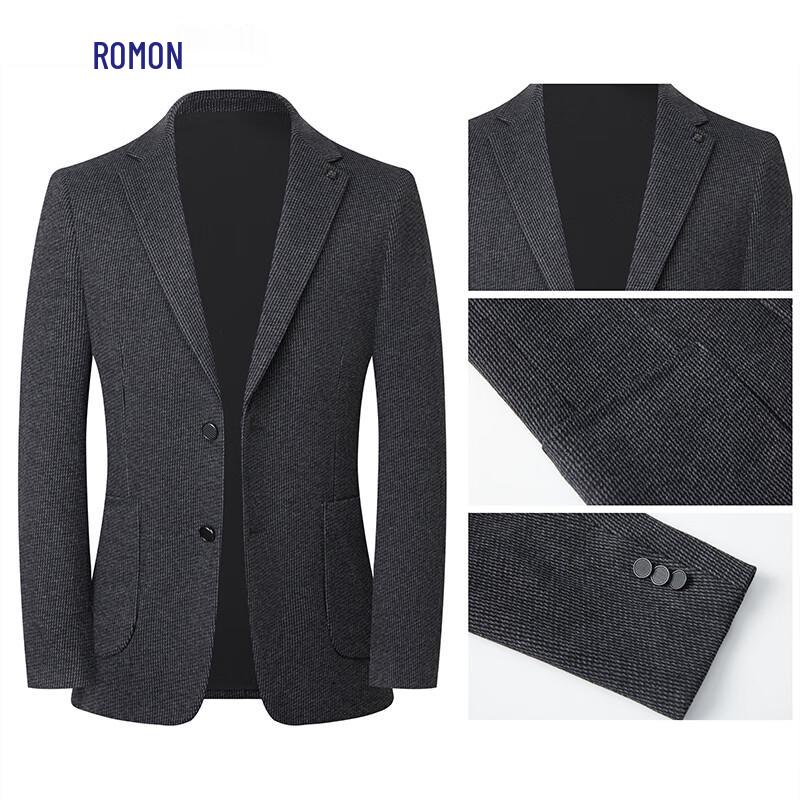ROMON Мужской полосатый блейзер из смесовой шерсти с эластаном, в стиле business casual