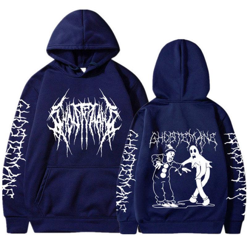 Ghostemane Худи с двусторонним принтом Свитшот Мужская мода Хип-хоп Металл Рок Худи Спортивный костюм Оверсайз Y2k Уличная одежда Уличная одежда