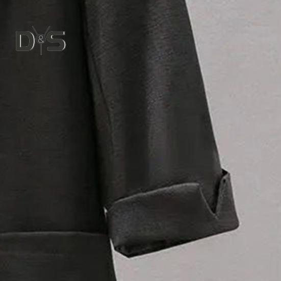 Женский пиджак с лацканами, рукавом 3/4, застежкой на пуговицы, летний пиджак, однотонный, тонкий, дышащий, повседневный пиджак