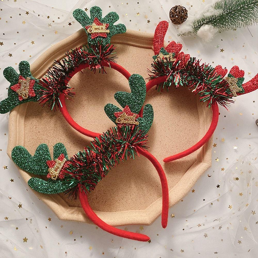 Elk Christmas Tree Santa Antlers Headband Christmas Headband Female Hair Hoop Christmas Decoration
