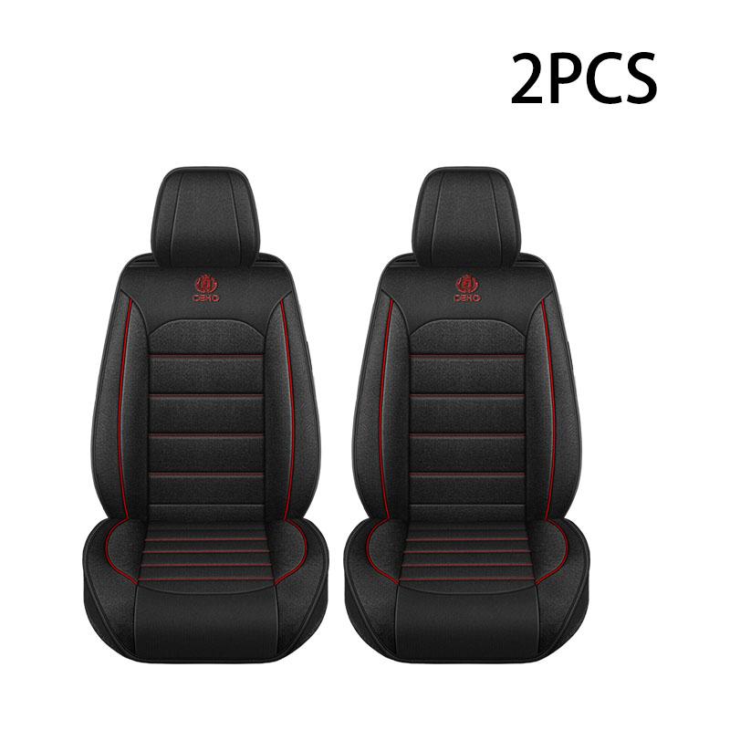 2pcs Universal Linen-Textured Full-Cover Car Seat Covers - Breathable, All-Season Comfort for Most Sedans, SUVs, and Trucks