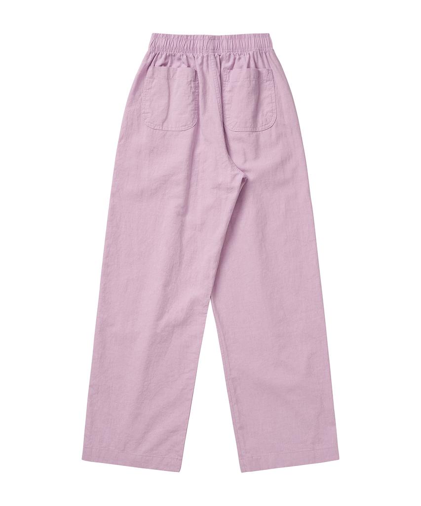 COTTON BELL Linen Elastic Waist Pants - Lavender