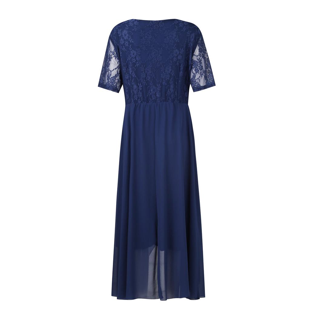 Женское платье шифоновое элегантное кружевное лоскутное платье с вырезом длинное платье вечернее платье подружки невесты