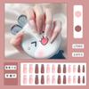24PCS/SET Quick Nails Flower Diamond Manicure Long Ballet False Nails Waterproof Wearable Ready-made Nail Stickers
