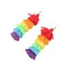 Длинные серьги-подвески ручной работы, многослойные радужные модные ювелирные украшения с кисточками и бахромой для мальчика