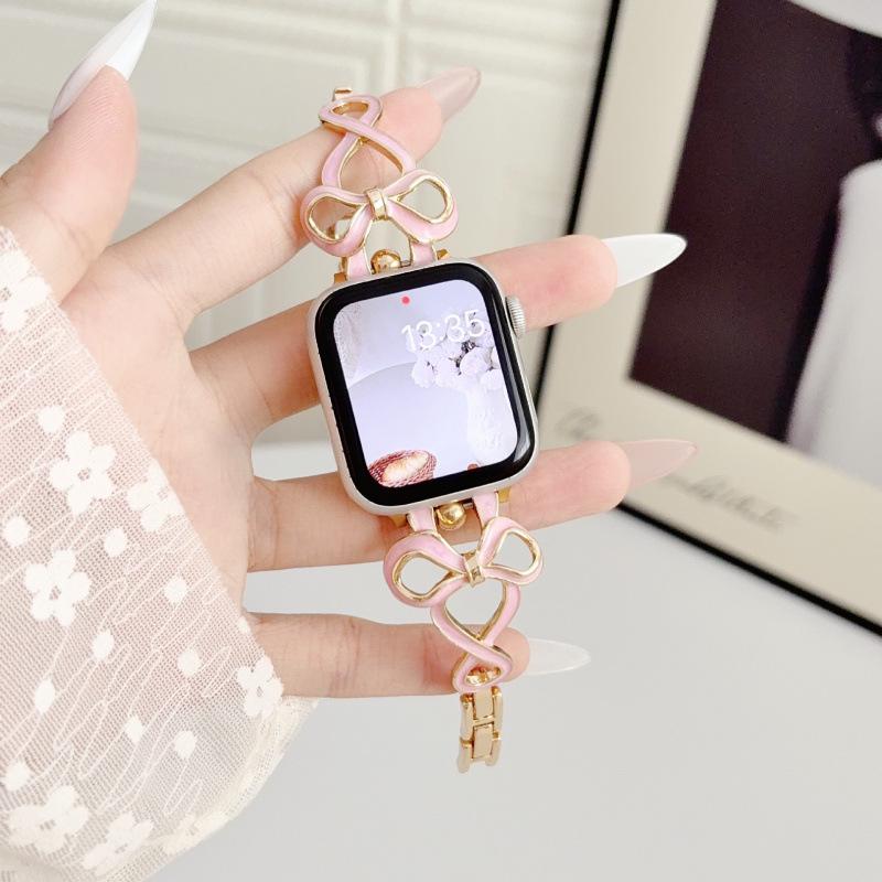 Совместимый ремешок для Huawei GT6, Xiaomi 9 Pro и Apple iWatch 9876SE: Стиль цепочки-банта с капающим маслом