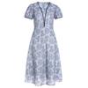 Fashionable Lace Patchwork Bubble Sleeve Jacquard Dress