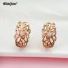 SIMJOO Zircon Earrings Fashion Temperament Carved Zircon Earrings for Women