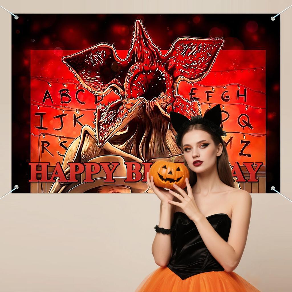 BEPAN Stranger Birthday Party Decorations,Welcome to The Other Side Backdrop Banner Horror Forest Upside Down Themed Decor Banner Back