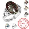 925 Sterling Silver Ring Women Gemstone Handmade Jewelry Engagement Gift Crazy Lace Agate Dalmatian Dendrite Opal Eudialyte Howlite K2 Jasper
