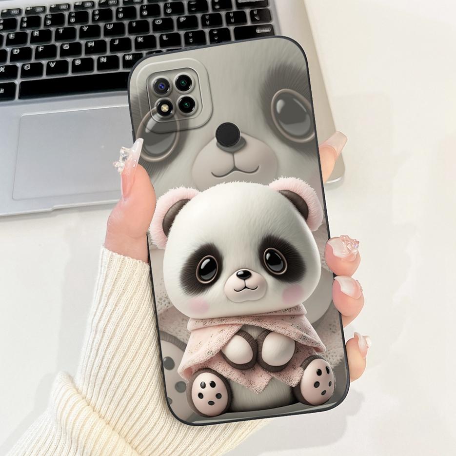 Чехол для Xiaomi Redmi 9C Милый Чехол-Мультяшный Панда Ударопрочный Мягкий ТПУ Чехол для Телефона Для Xiaomi Redmi 9C NFC Redmi9C Задняя Крышка Сумки