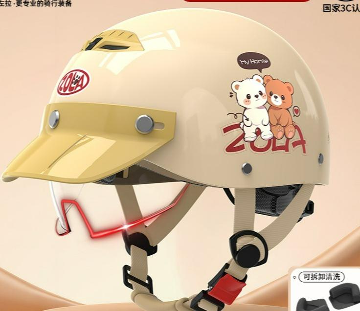 3C Certified Electric Vehicle Helmet Summer Cool Sunscreen Women's Ultra Light Battery Motorcycle Half Helmet