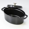 Staub Pico Cocotte Oval Cast Iron Enamel Pot, Black, 23cm, 2.35L, 1102325 (Product Code: 40500-231-0) [Parallel Import]