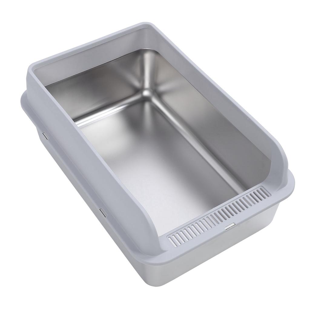 Кошачий туалет из нержавеющей стали, прочный, легко моется, не разбрызгивается, высокие борта, металлический кошачий туалет
