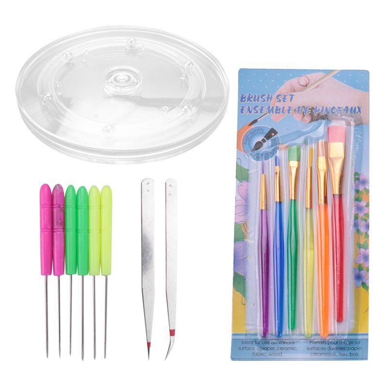ABBY-15 Pcs Cookie Decorating Kit Supplies,Cookie Turntable,Cookie Brushes,Scriber Needles For Kitchen Baking Tools
