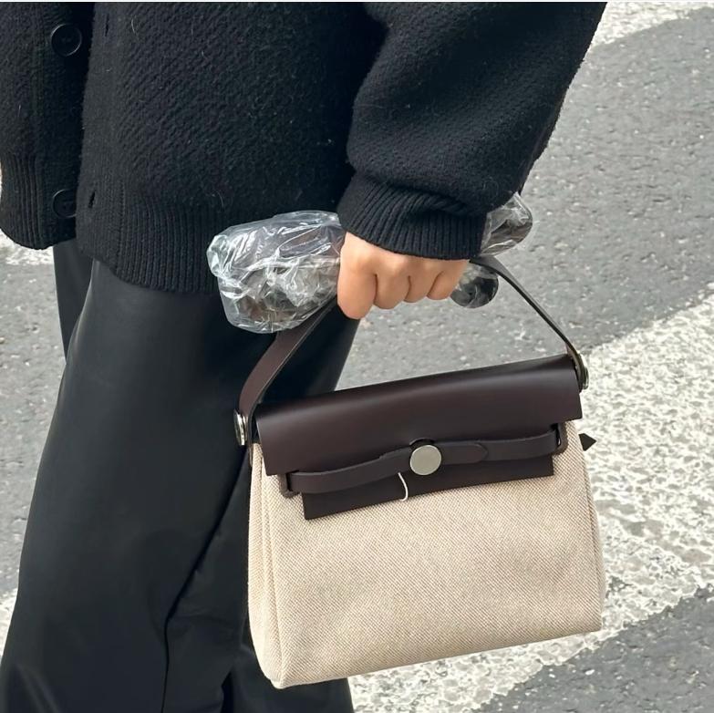 Cross Border 2025 / New Casual Versatile Canvas Square Bag Tote Bag MINI Cross Shoulder Single Shoulder Women's Bag Good Quality