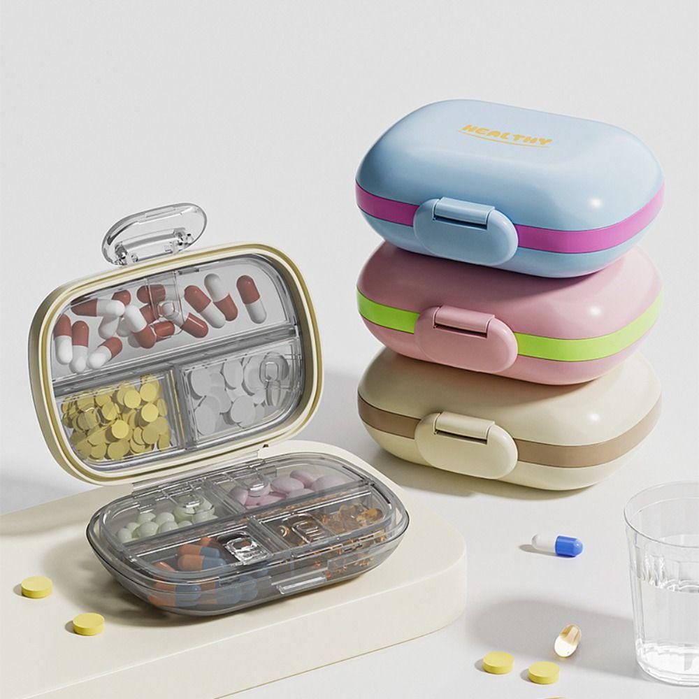 Moisture-Proof Portable Pill Box 7 Compartment Leakproof Medicine Organizer Compact Dustproof Travel Pill Dispenser Easy Carry