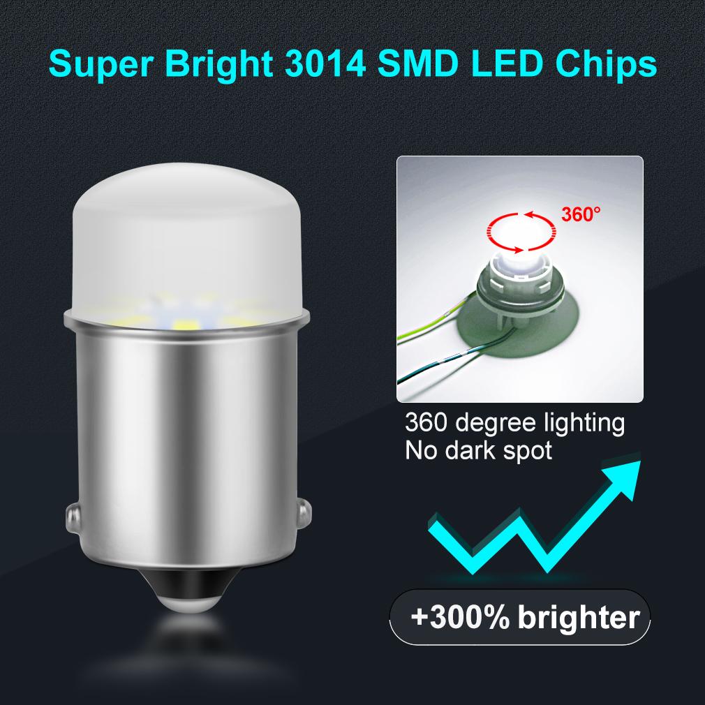 2Pcs/1pc P21W P21 5W LED Bulb 1156 1157 BA15S BAY15D Led Car Signal Lamp R5W R10W DRL Daytime Running Light 12V Auto White Yellow Red