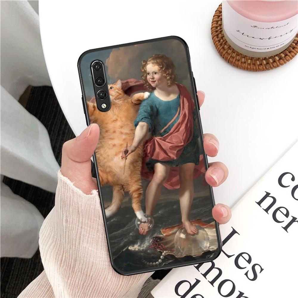 Чехол для телефона с рисунком Ван Гог, Мона Лиза, Забавный Кот, Арт для Huawei P 8 9 10 20 30 40 50 Pro Lite Psmart Honor 10 Lite 70 Mate 20lite