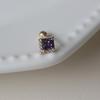 S925 Sterling Silver Plated 18K Gold Earrings for Women Purple Zircon Geometric Simple Temperament Screw Ear Bone Nail