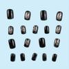 Short Square Press On Nails, Black Vine Design Fake Nails,Full Cover False Nails For Women And Girls