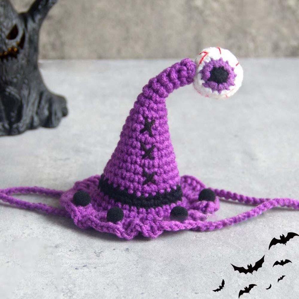 Clothes Halloween Cat Headgear Pumpkin Cat Woven Hat Bib Halloween Pets Costumes  Pet Accessories