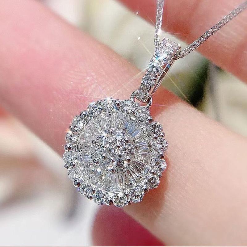 Aesthetic Women Necklace with Brilliant Cubic Zirconia Luxury Quality Wedding Necklaces Fancy Love Gift Fashion Jewelry