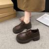 Женские классические туфли-оксфорды на толстой подошве 2024 года, осенние повседневные туфли на шнуровке, новые туфли на плоской подошве, женские туфли на толстой подошве
