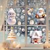2/4 Pcs Christmas Stickers Santa Claus Snowflake Reindeer Xmas Decals Waterproof Festive Decor Stickers for Windows Glass