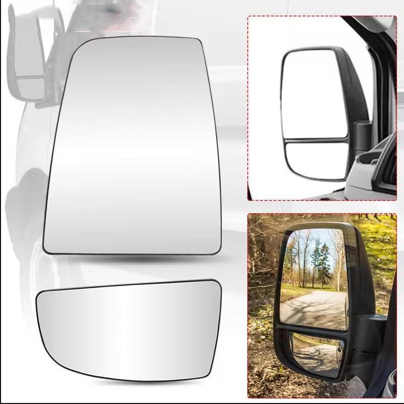 Верхнее и нижнее стекло зеркала Ford Transit MK8, пассажирская сторона, левое выпуклое, с задней пластиной