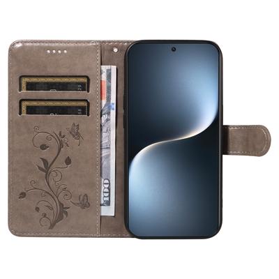 Для Honor Magic7 5G Чехлы из ПУ-кожи Цветочный узор Кошелек Подставка Чехол для телефона с ремешком