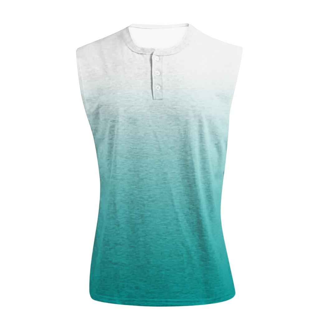 Мужская состаренная рубашка без рукавов с градиентным принтом