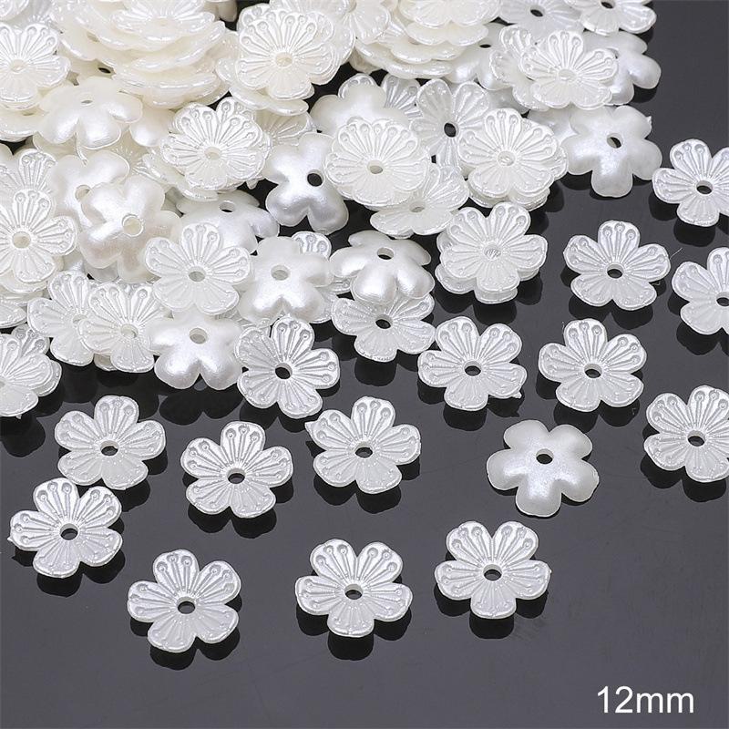 Handmade ABS Imitation Pearl Spacer Beads: Petal Design for DIY Bracelets, Necklaces, Earrings, and Clothing