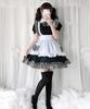 [Milky Time] Maid Lolita Dress, Mini Length, Gingham Check, Ruffles (L)