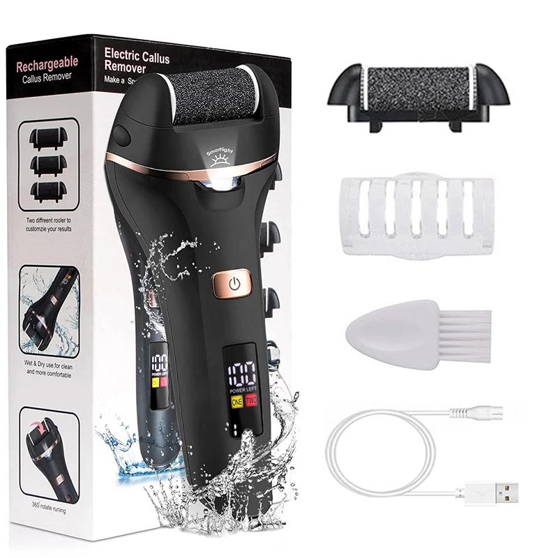 Rechargeable Electric Foot Rasp Electric Pedicure Foot Sander Waterproof 2 Speeds to Eliminate Feet Dead Skin and Calluses