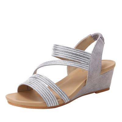 Сандалии на танкетке женские мягкая подошва Обезьяньи римские туфли водонепроницаемая платформа с римскими туфлями -